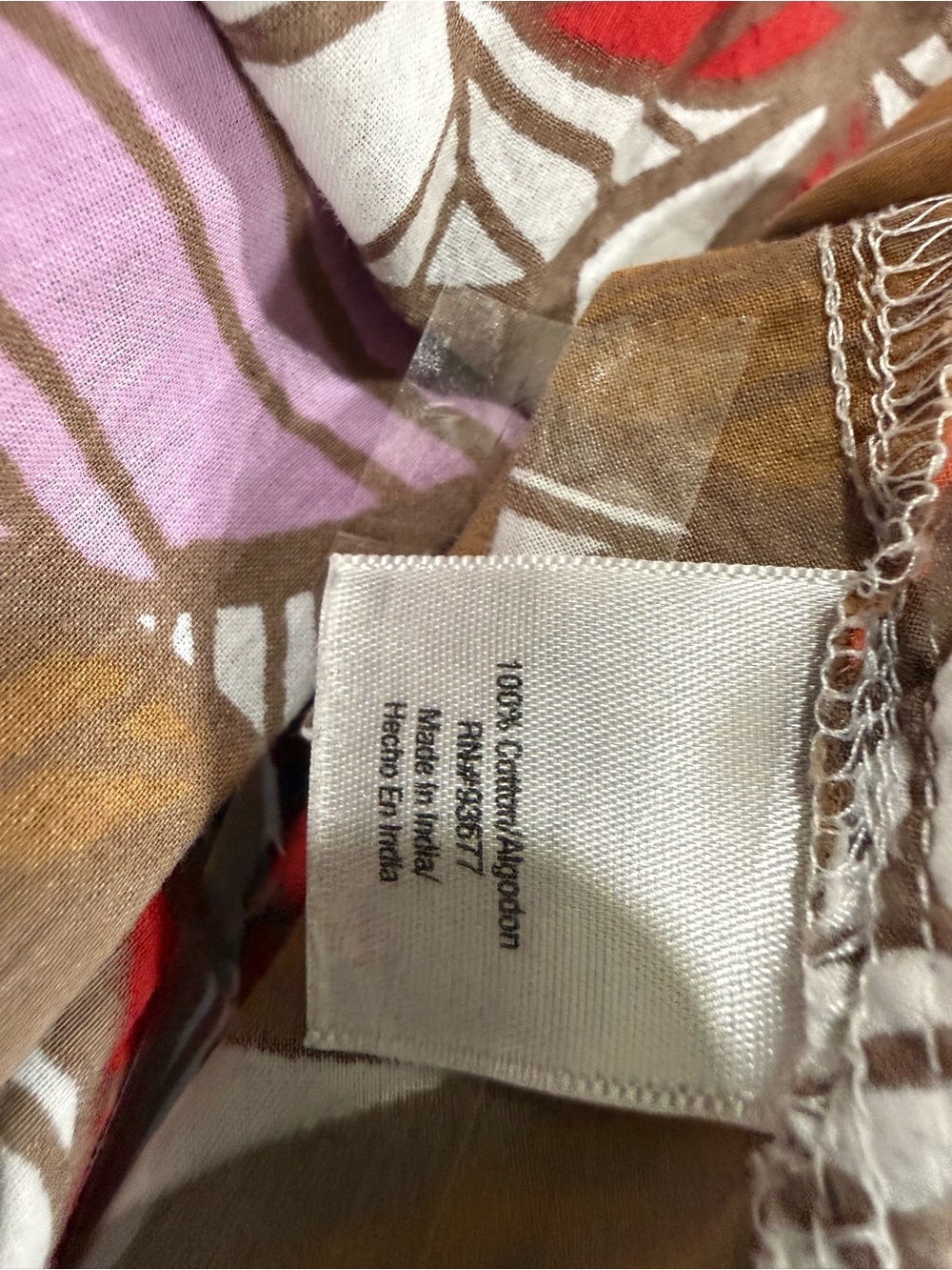 Anna Leaf-Print Sleeveless Top in Orange, Brown, Lavender, Cream - Picture 10 of 10